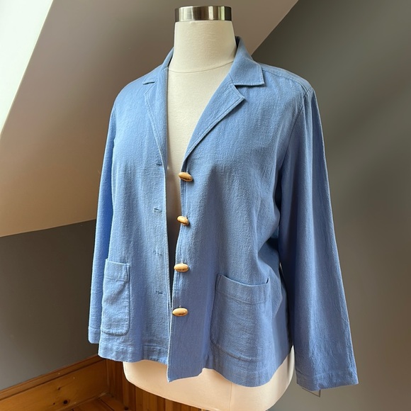 Faded Periwinkle Cotton Shacket — As Is - Picture 6 of 15